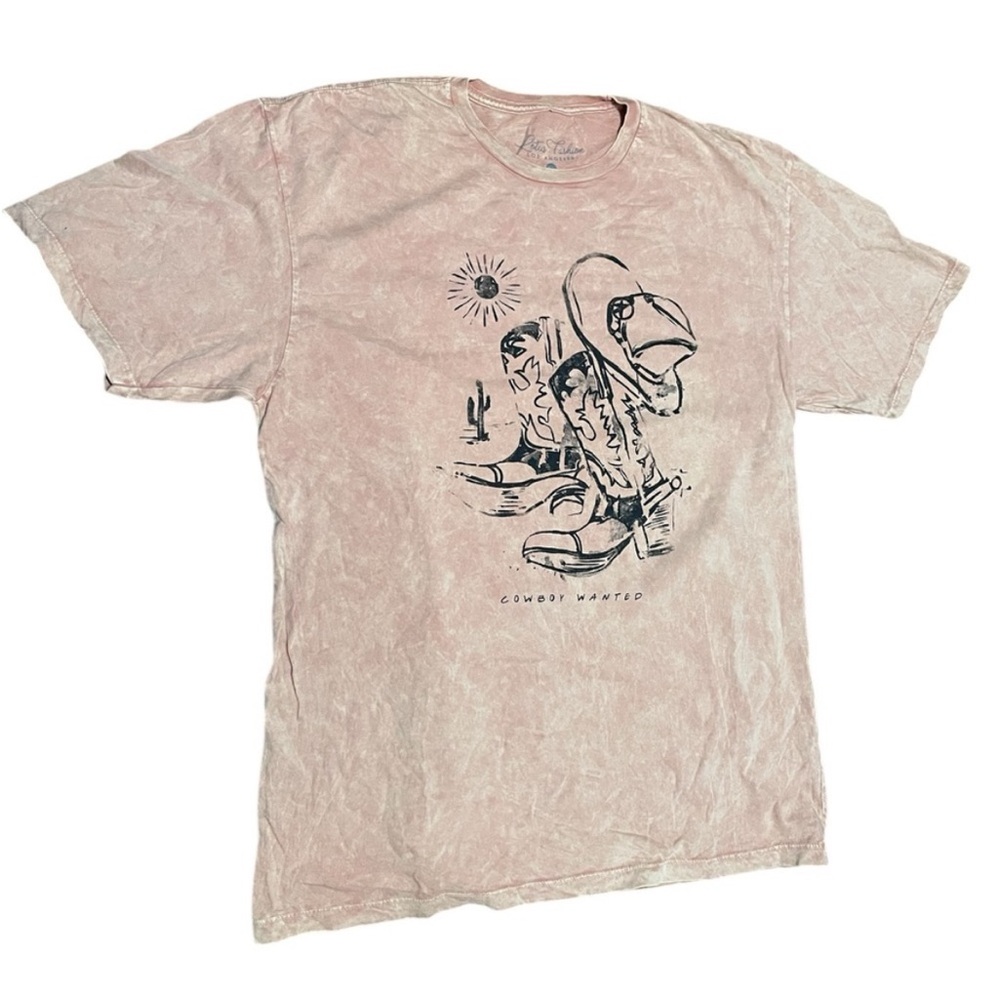 Boots hat  Graphic Tee “Cowboy Wanted” Westren T-Shirt woman’s XL country chic
